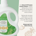 Clean Earth plant-based household cleaner bulk jug usage tips on spot-testing and streak-free wiping