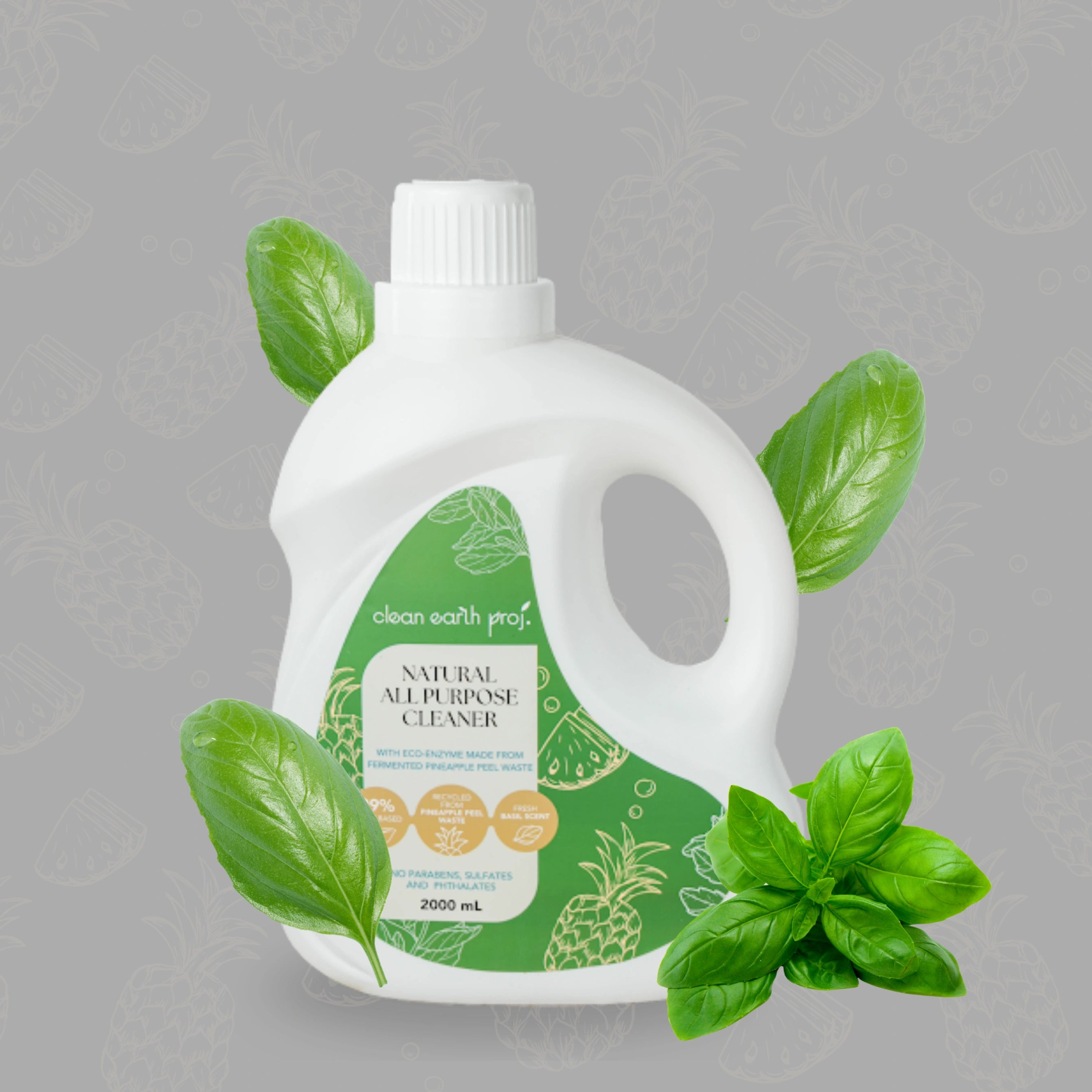 Clean Earth Project plant-based non-toxic 2 liter all-purpose household cleaner liquid refill container