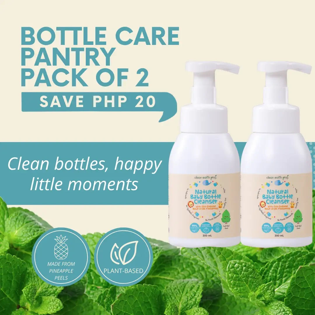 Two-pack bundle of plant-based baby bottle wash made from upcycled pineapple eco-enzymes by Clean Earth