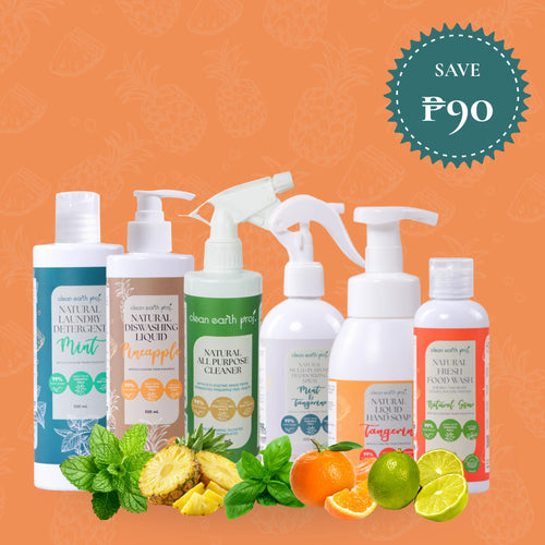 Complete plant-based home cleaning bundle made from upcycled pineapple eco-enzymes by Clean Earth