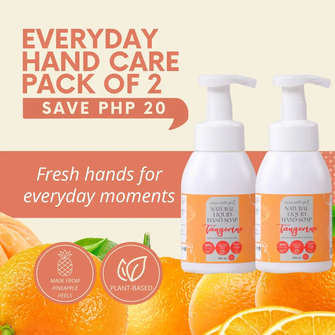 Clean Earth non-toxic tangerine foaming hand soap bulk duo set with moisturizing olive oil for sensitive skin