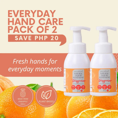 Clean Earth non-toxic tangerine foaming hand soap bulk duo set with moisturizing olive oil for sensitive skin