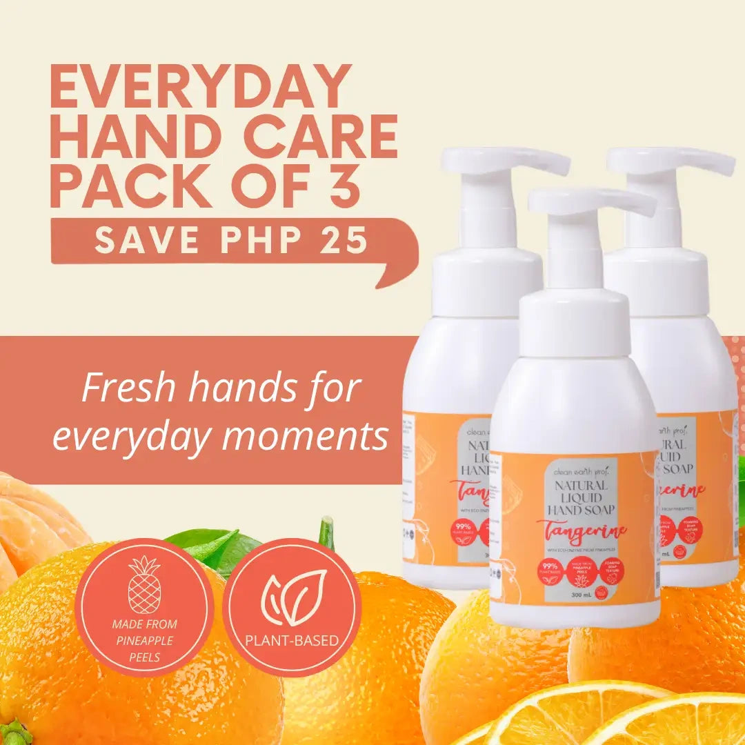 Clean Earth non-toxic tangerine foaming hand soap bulk trio set with moisturizing olive oil for sensitive skin