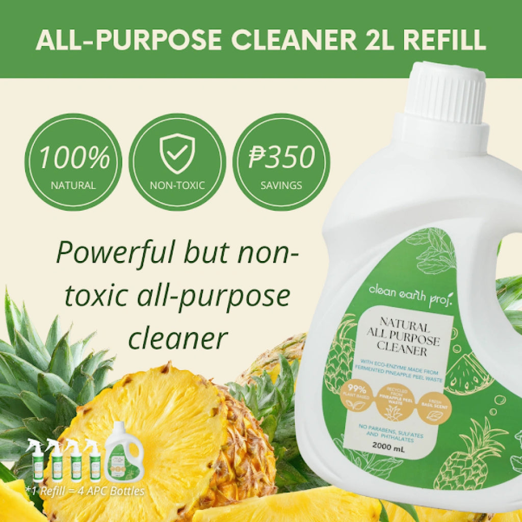 Plant-based non-toxic 2000ml holy basil multi-surface spray bulk refill guide detailing cost and environmental benefits