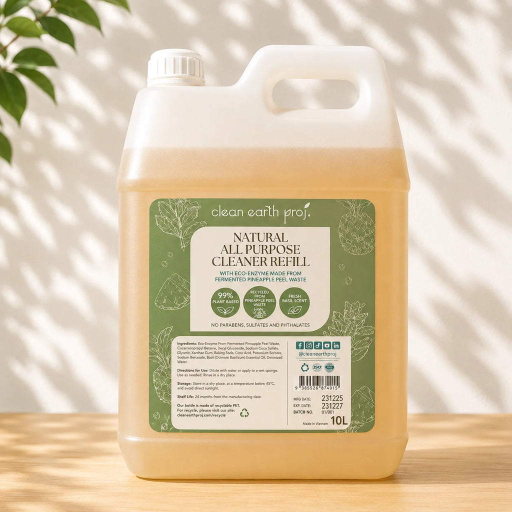 Clean Earth Project 10L all-purpose surface spray refill bottle designed for corporate offices and hotels