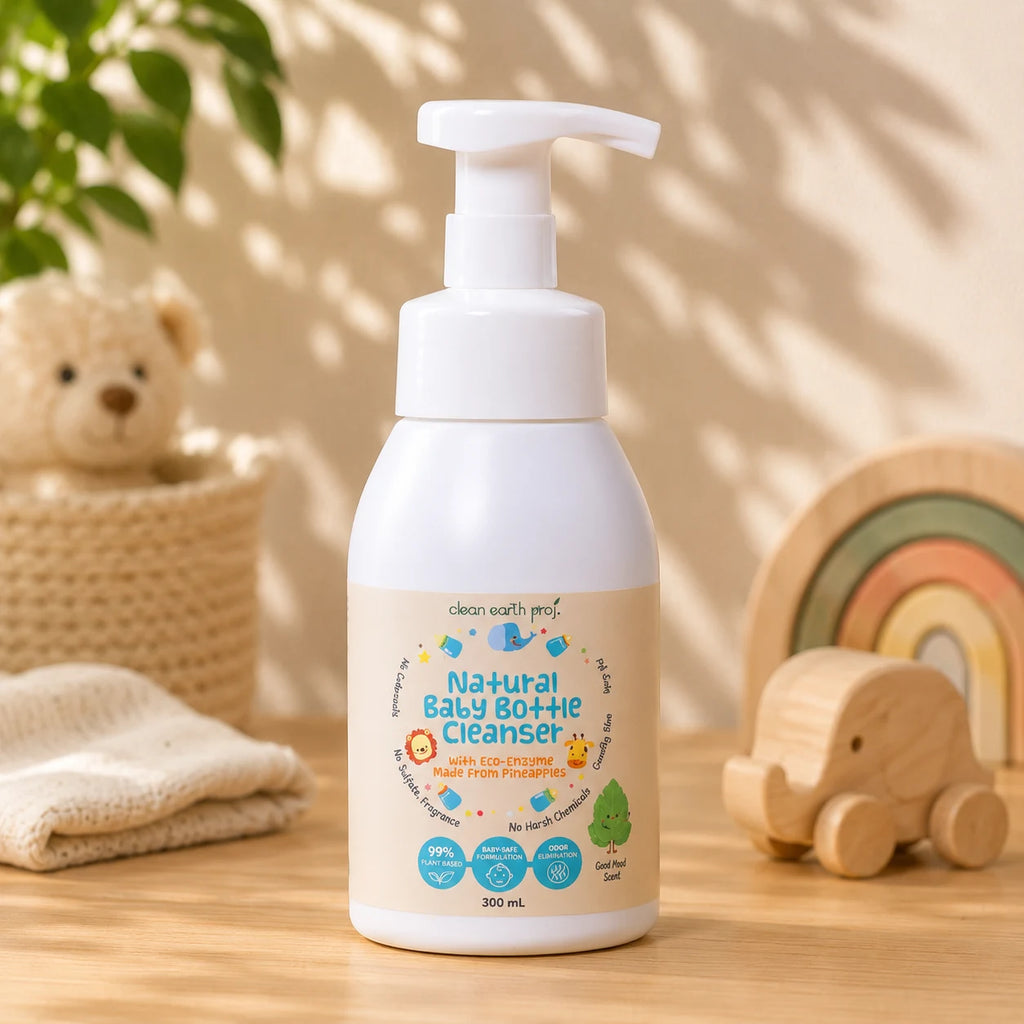 Newborn-safe plant-based baby bottle wash made from upcycled pineapple eco-enzymes by Clean Earth