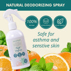 Asthma-safe and eczema-friendly fabric refresher spray with mint and tangerine essential oils by Clean Earth