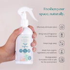 Clean Earth non-toxic biodegradable pet odor eliminator and organic home fragrance spray infographic