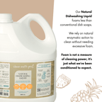 Clean Earth Project 3800ml biodegradable dishwashing liquid explanation on low-foaming natural surfactant action