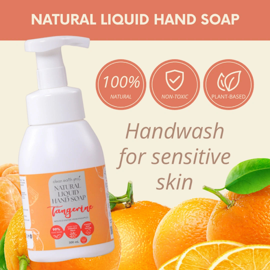 Eczema-safe plant-based foaming hand soap for sensitive skin made from upcycled pineapple eco-enzymes by Clean Earth