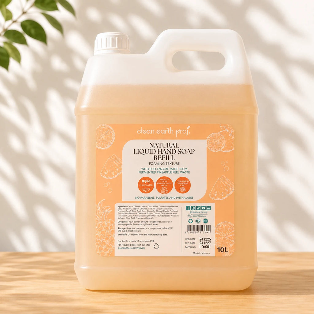 Clean Earth 10L commercial bulk natural foaming liquid hand soap refill jerrycan in Tangerine scent