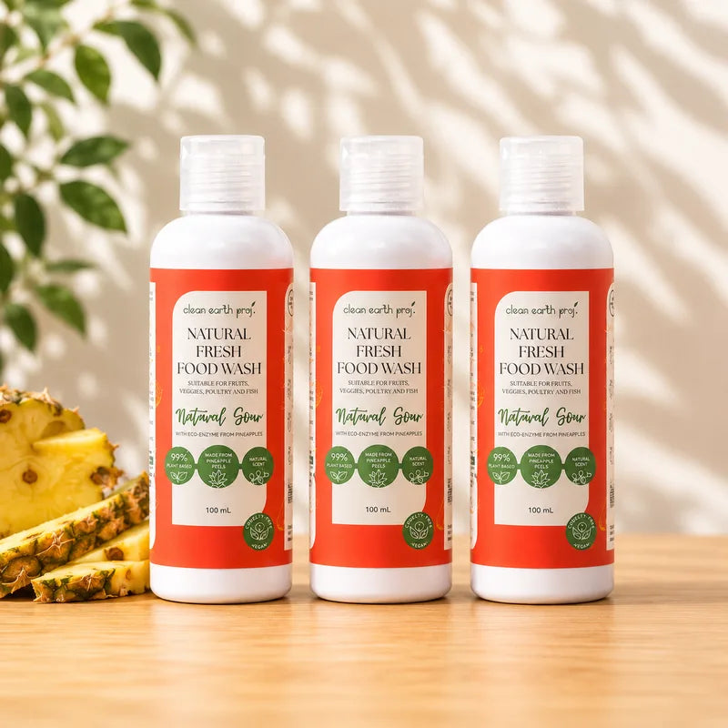 Clean Earth non-toxic plant-based vegetable and meat wash to safely remove wax, dirt, and pesticide residues