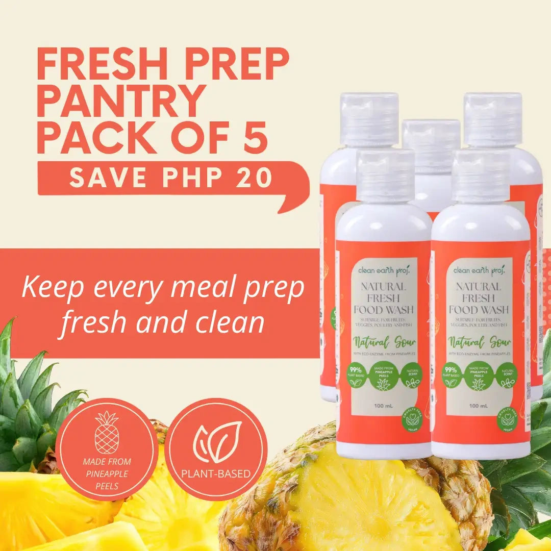 Clean Earth non-toxic fresh fruit and vegetable wash family value bundle pack for clean meal prep