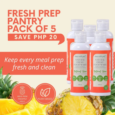 Clean Earth non-toxic fresh fruit and vegetable wash family value bundle pack for clean meal prep