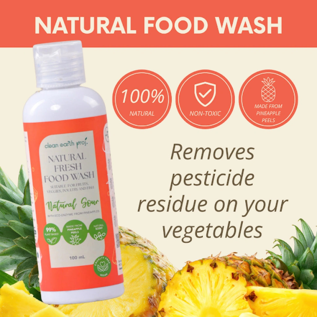 Clean Earth plant-based fresh produce cleaner to safely clean wax, dirt, and farm chemicals from food