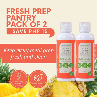 Two-pack of plant-based pesticide remover and produce cleaner made from upcycled pineapple eco-enzymes by Clean Earth