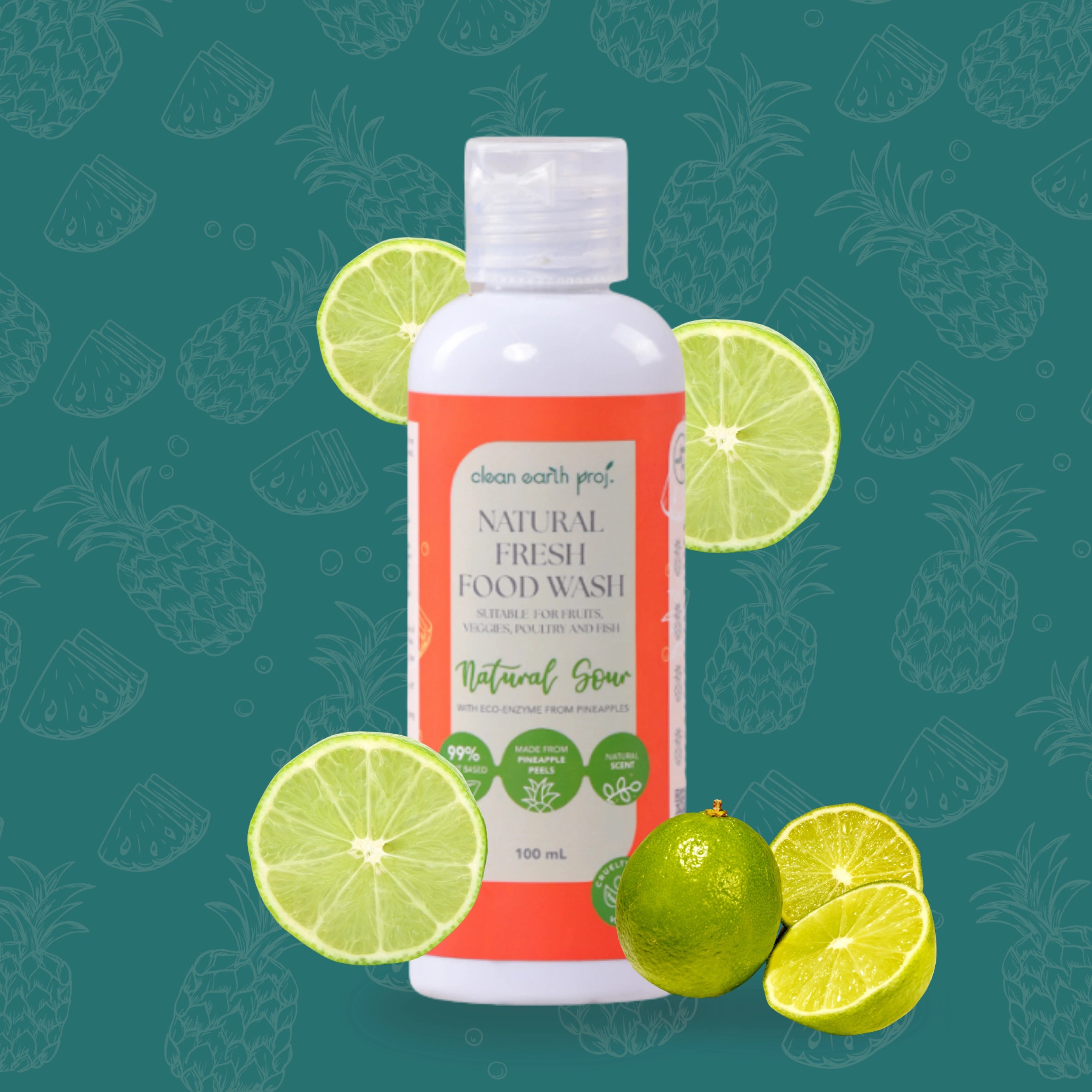 Clean Earth non-toxic plant-based vegetable and meat wash to safely remove wax, dirt, and farm residues