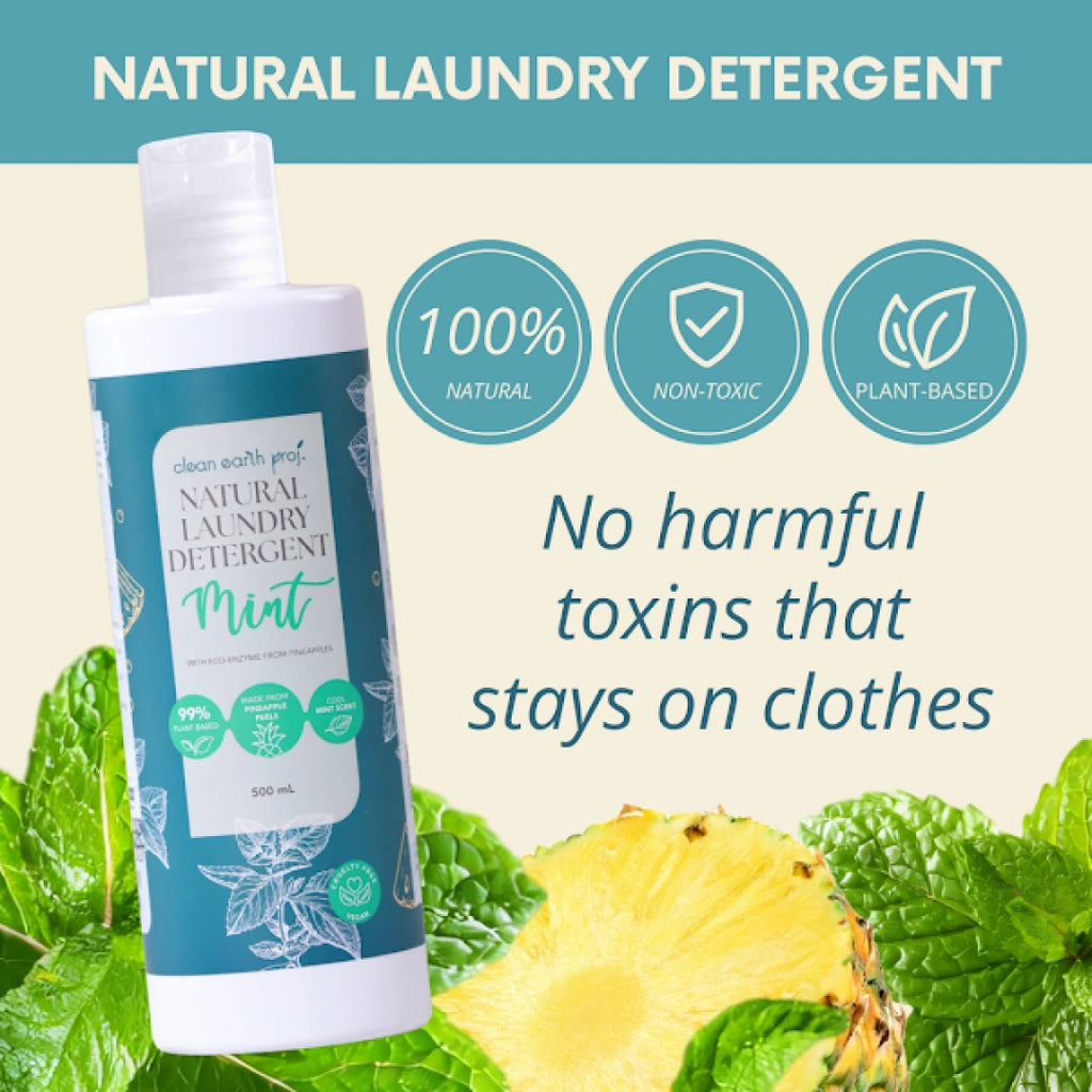 Hypoallergenic baby-safe liquid laundry soap free from harmful chemical toxins by Clean Earth
