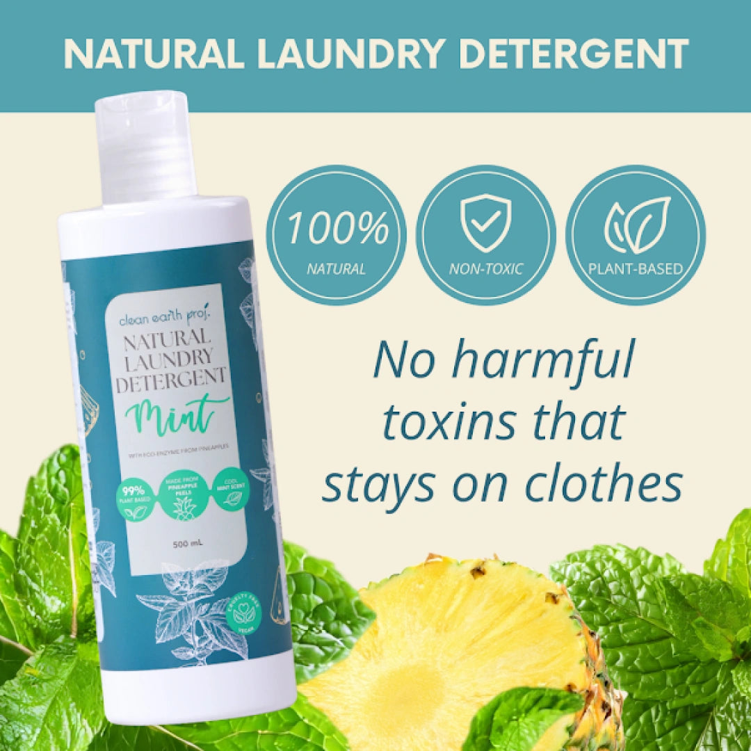Hypoallergenic baby-safe liquid laundry soap free from harmful chemical toxins by Clean Earth