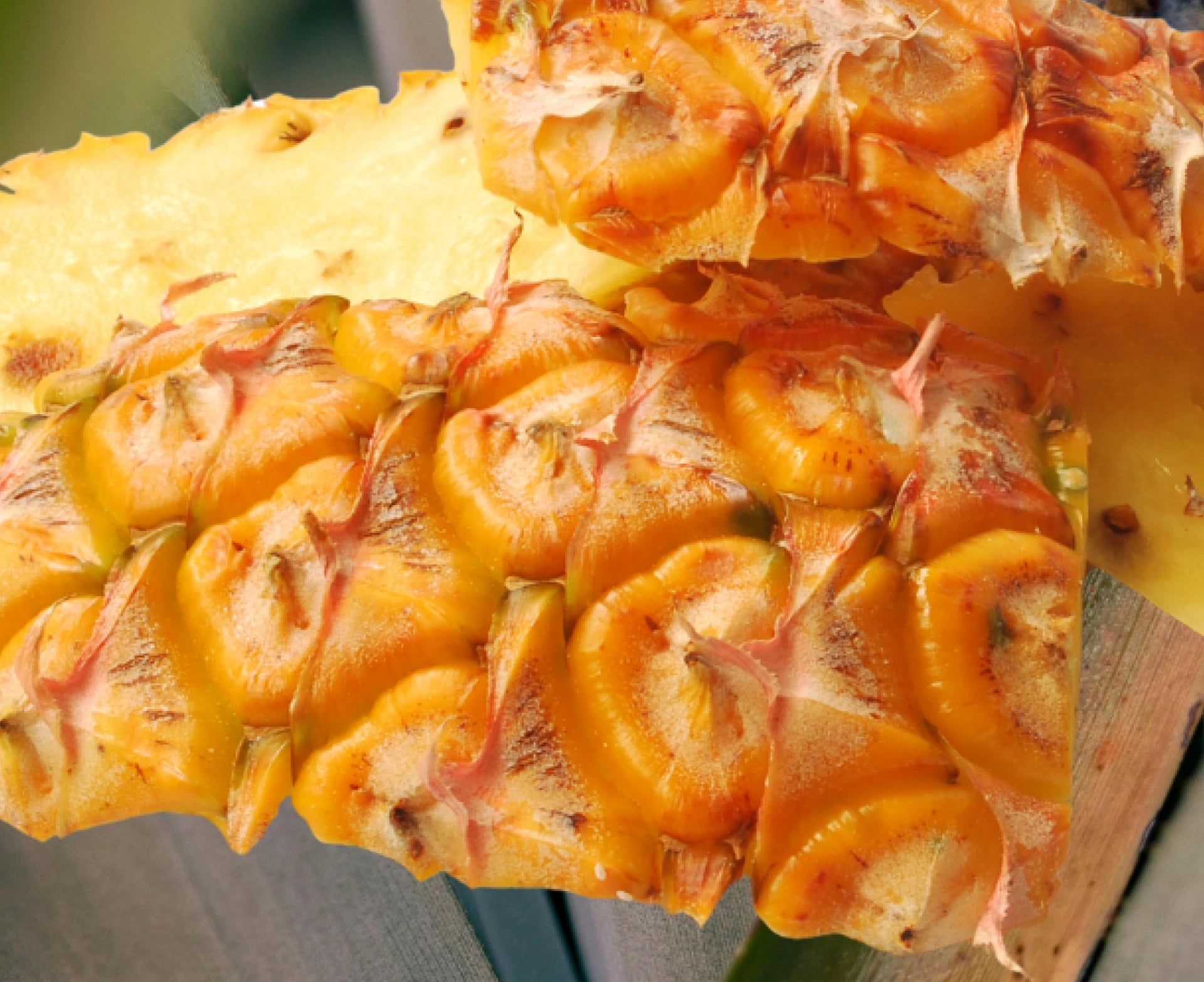 Clean Earth upcycled fresh pineapple peels and slices representing the natural eco-enzyme base ingredients