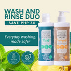 Plant-based pineapple eco-enzyme dishwashing liquid and mint laundry soap starter bundle by Clean Earth